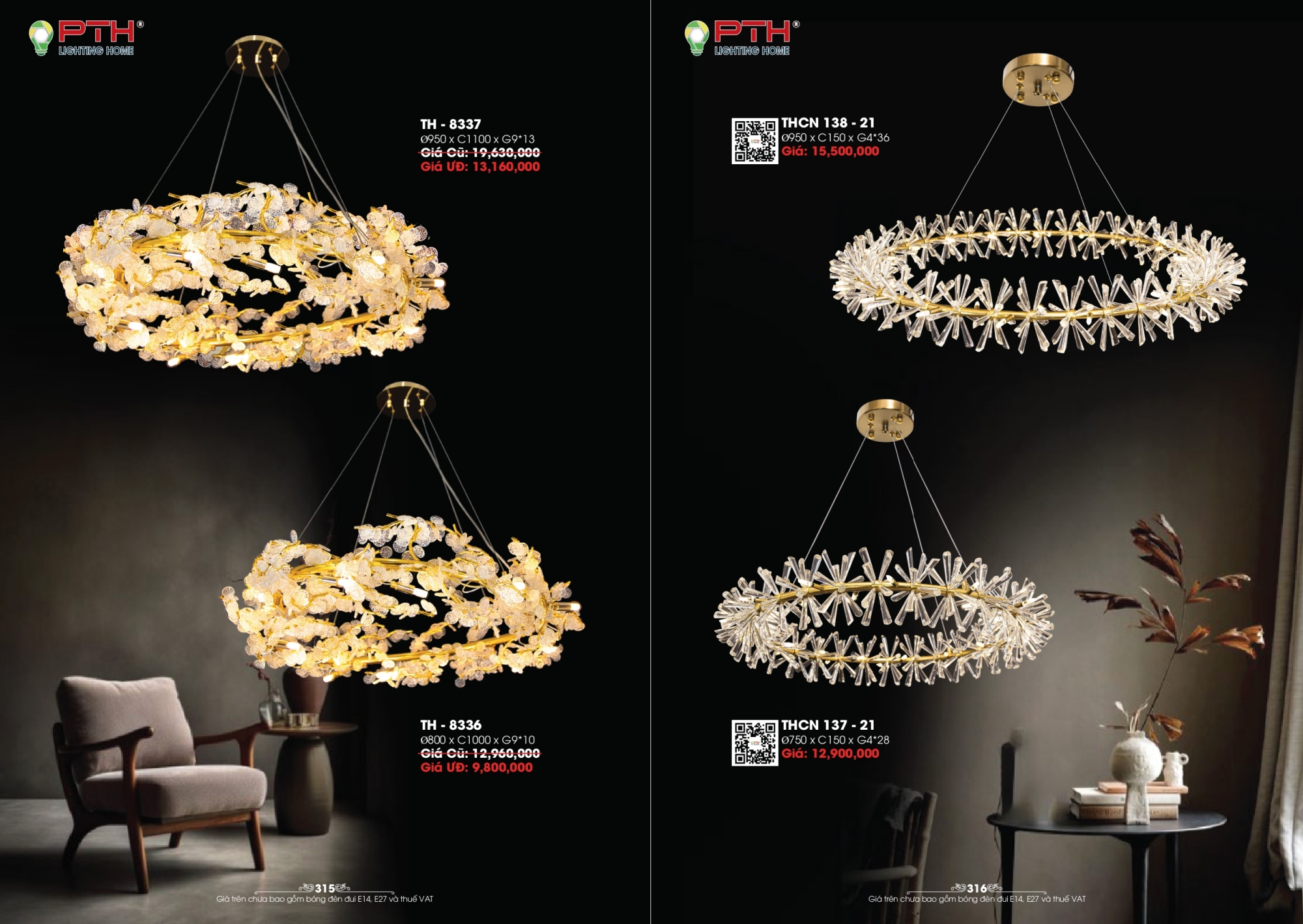 Bảng giá đèn trang trí PTH Lighting Home 2026